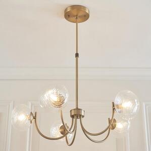 Endon 119210 - Luster na tyči HAGUE 5xG9/5W/230V mosadz