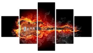 Horiace gitara - obraz (Obraz 125x70cm)