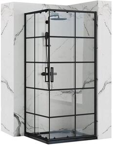 Rea Concept sprchovací kút 90x90 cm obdĺžniková čierna polomatné/priehľadné sklo REA-K5478