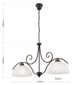 Orion - Závesný luster na reťazi RULA 2xE27/40W/230V biela/bronz