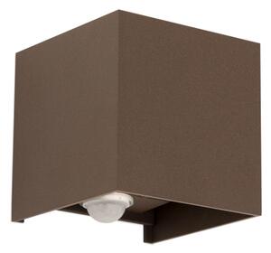 Orion- LED vonkajšie nástenné svietidlo so senzorom CUBE-S LED/13W/230V IP54 hnedé