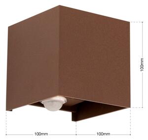 Orion- LED vonkajšie nástenné svietidlo so senzorom CUBE-S LED/13W/230V IP54 hnedé