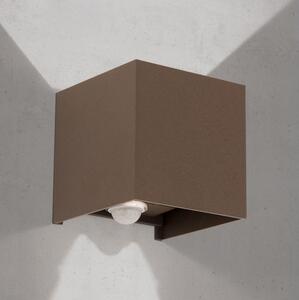 Orion- LED vonkajšie nástenné svietidlo so senzorom CUBE-S LED/13W/230V IP54 hnedé
