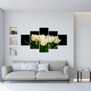Biele tulipány - obraz (Obraz 125x70cm)