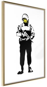 Artgeist Plagát - Smiling Policeman [Poster] Veľkosť: 30x45, Verzia: Zlatý rám