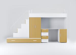 NovýNábytok.sk Detská posteľ Ruby V (biela + žltá) (s roštami). Vlastná spoľahlivá doprava až k Vám domov. 1121267