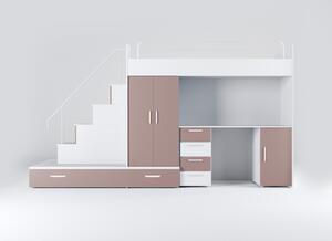 NovýNábytok.sk Detská posteľ Ruby V (biela + ružová) (s roštami). Vlastná spoľahlivá doprava až k Vám domov. 1121265