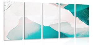 5-dielny obraz moderná modrá abstrakcia