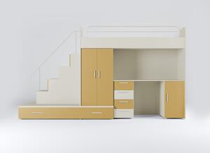 NovýNábytok.sk Detská posteľ Ruby V (kašmír + žltá) (s roštami). Vlastná spoľahlivá doprava až k Vám domov. 1121279