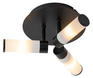 Moderné kúpeľňové stropné svietidlo čierne 3 svietidlo IP44 - Vaňa