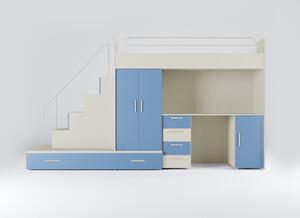 NovýNábytok.sk Detská posteľ Ruby V (kašmír + svetlomodrá) (s roštami). Vlastná spoľahlivá doprava až k Vám domov. 1121278