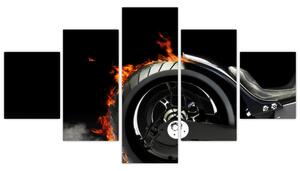 Obraz horiace motorky (Obraz 125x70cm)