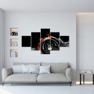 Obraz horiace motorky (Obraz 125x70cm)