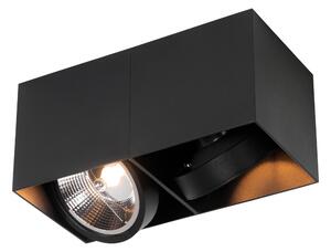 Dizajnové bodové čierne obdĺžnikové AR111 2-svetlo - Box