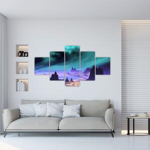 Abstraktný obraz hôr (Obraz 125x70cm)