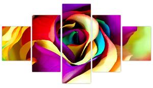 Abstraktný obraz ruže (Obraz 125x70cm)