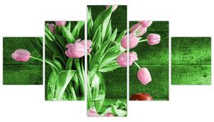 Tulipány vo váze, obraz na stenu (Obraz 125x70cm)