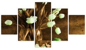 Tulipány vo váze - obraz (Obraz 125x70cm)
