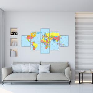 Mapa sveta - obraz (Obraz 125x70cm)