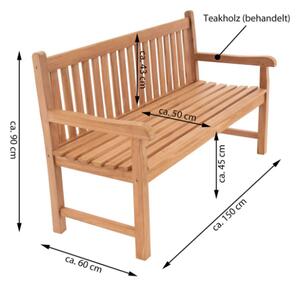 Záhradná lavica DIVERO 3-miestna, masív 150 cm