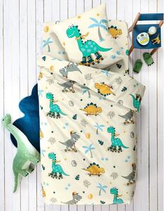 Detská posteľná bielizeň s motívom Dinoroul pre 1 osobu, bavlna