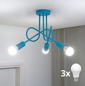 LED Detský prisadený luster OXFORD 3xE27/15W/230V modrý