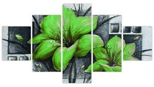 Obraz zelené kvety (Obraz 125x70cm)