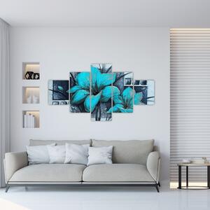 Obraz modré kvety (Obraz 125x70cm)