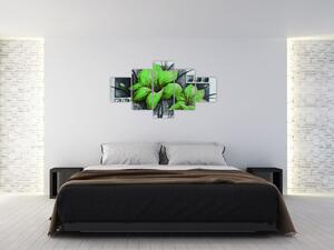 Obraz zelené kvety (Obraz 125x70cm)