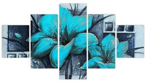 Obraz modré kvety (Obraz 125x70cm)