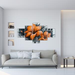 Obraz oranžovej kvety (Obraz 125x70cm)