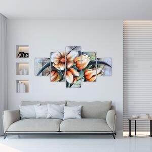 Obraz kvetov vo váze (Obraz 125x70cm)