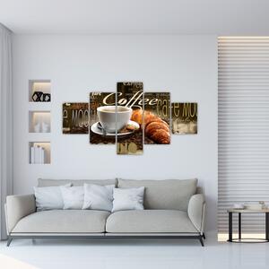 Káva s croissantom - obraz (Obraz 125x70cm)
