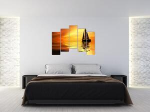 Obraz plachetnica na mori (Obraz 125x90cm)