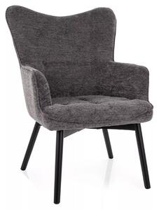Tmavosivé kreslo CARMEN RAVEN