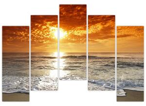 Obraz piesočného pobrežia pri západe slnka (Obraz 125x90cm)