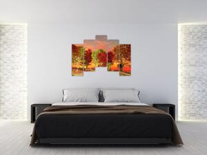 Obraz prírody - farebné stromy (Obraz 125x90cm)