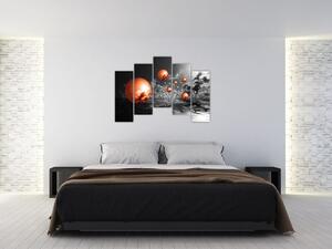 Abstraktné obrazy - oranžové gule (Obraz 125x90cm)
