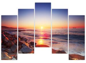 Moderný obraz - západ slnka nad morom (Obraz 125x90cm)
