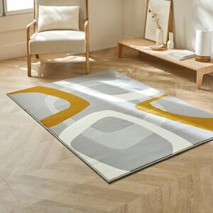 Obdĺžnikový koberec s retro motívom