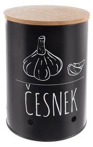 ORION Dóza na cesnak, plech/bambus priem. 11 cm, BLACK CZ