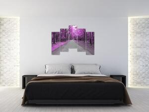 Moderný obraz - fialový les (Obraz 125x90cm)