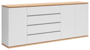 ŠIROKÁ KOMODA, biela, dub artisan, 230/93/42 cm Xora - Online Only drobný nábytok, Online Only