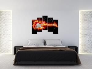 Obraz - gitara v ohni (Obraz 125x90cm)