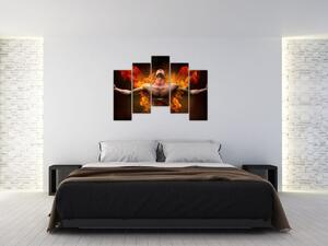 Obraz muža v ohni (Obraz 125x90cm)
