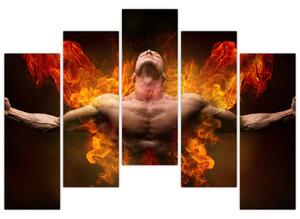 Obraz muža v ohni (Obraz 125x90cm)