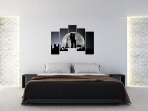 Silueta zamilovaného páru - moderný obraz (Obraz 125x90cm)