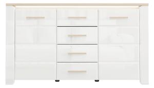 KOMODA, biela, dub bianco, 154/88/40 cm Carryhome - Komody