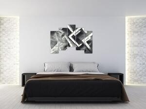 Abstraktný čiernobiely obraz (Obraz 125x90cm)