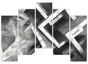 Abstraktný čiernobiely obraz (Obraz 125x90cm)